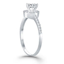 14k White Gold Diamond Halo Collar Engagement Ring-3