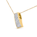 14K Yellow Gold 1 1/2 cttw Princess Cut Diamond Greek Column Pendant Necklace (G-H, VS1-VS2)-4