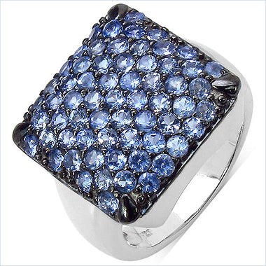 2.21 Carat Genuine Tanzanite .925 Sterling Silver Ring - 0