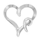 .925 Sterling Silver Heart Shaped Pendant Necklace-1