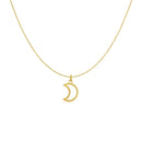 14k Yellow Gold Necklace with Moon-4