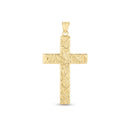14k Yellow Gold High Polish Textured Cross Pendant-2