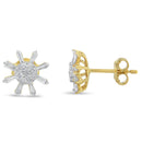 10k Yellow Gold Round and Baguette Diamond Stud Earring (0.50 cttw, H-I Color, I2-I3 Clarity)-2