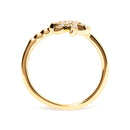 10K Yellow Gold 1/10 Cttw Diamond  Palm Tree Statement Ring (H-I Color, I1-I2 Clarity) - Ring Size 7-5