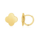 14K Yellow Gold Polished Clover Stud Earrings-1