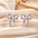 925 Sterling Silver White Gold Plated Pavé Setting CZ Earrings 1.0cm for Women-1