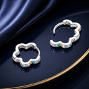 925 Sterling Silver Earrings with Pavé Setting CZ and Platinum Plating for Women-3