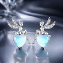 925 Sterling Silver Moonstone CZ Earrings for Women-1