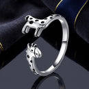 925 Sterling Silver Oxidized Giraffe Ring for Women-1