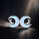 925 Sterling Silver Earrings with Transparent Glass, 13mm x 12mm for Women-1