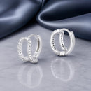 925 Sterling Silver Earrings with White Gold Plating and Pavé Setting CZ for Women-2