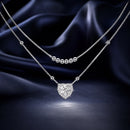 925 Sterling Silver 6.5mm Moissanite Necklace with Pavé Setting for Women-1
