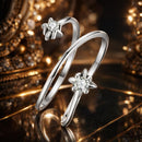 925 Sterling Silver Pavé Setting CZ Oxidized Ring for Women-1