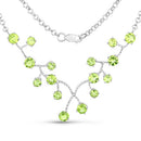 6.00 Carat Genuine Peridot .925 Sterling Silver Necklace-1