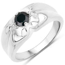 0.50 Carat Genuine Black Diamond .925 Sterling Silver Ring-1