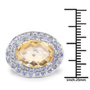 5.78 Carat Genuine Citrine and Tanzanite .925 Sterling Silver Ring-3