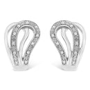 .925 Sterling Silver Pave-Set Diamond Accent Horseshoe Hoop Earring (I-J Color, I1-I2 Clarity)-1