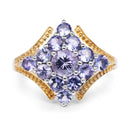 Two Tone Plated 1.67 Carat Genuine Tanzanite .925 Sterling Silver Ring-3