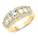 1.93 Carat Genuine Aquamarine and White Diamond .925 Sterling Silver Ring-1