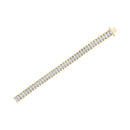 14K Yellow and White Gold 5.0 Cttw Round & Baguette Cut Diamond 7" Reflective Tennis Bracelet (H-I Color, I1-I2 Clarity)-5