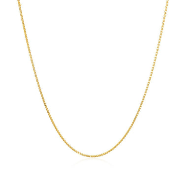 14k Yellow Gold Diamond Cut Round Wheat Chain 0.6mm - 0