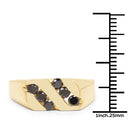 14K Yellow Gold Plated 0.60 Carat Genuine Black Diamond .925 Sterling Silver Ring-3