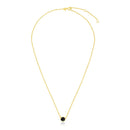 14k Yellow Gold 17 inch Necklace with Round Onyx-4