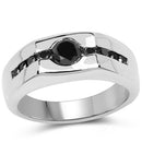 0.74 Carat Genuine Black Diamond .925 Sterling Silver Ring-1