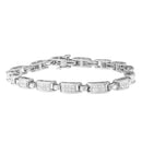 14K White Gold 2.0 Cttw Princess Cut Invisible Set Diamond Rectangular Link Bracelet (I-J Color, I1-I2 Clarity) - 7.25"-1