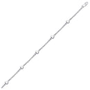 14k White Gold Anklet with Puffed Heart Design-1