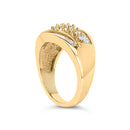14K Yellow Gold 1.00 Cttw Diamond Cocktall Cluster 5 Stone Ring (H-I Color, SI1-I1 Clarity) - Ring Size 7-9