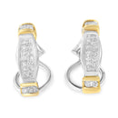 14K Two-Toned Gold Round and Princess Cut Diamond Earrings (0.5 cttw, H-I Color, SI2-I1 Clarity)-1