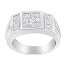 Men's 14K White Gold Diamond Cluster Ring (2 cttw, G-H Color, SI1-SI2 Clarity)-2