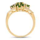 14K Yellow Gold Plated 1.26 Carat Genuine Chrome Diopside .925 Sterling Silver Ring-2
