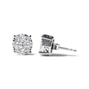 14K White Gold 2.00 Cttw Lab Grown Diamond Cluster Stud Earrings (G-H Color, VS1-VS2 Clarity)-3