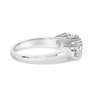 14K White Gold 2.00 Cttw Lab Grown Diamond 3 Stone Ring Band (F-G Color, VS1-VS2 Clarity) - Ring Size 7-2