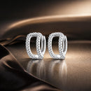 925 Sterling Silver Earrings with White Gold Plating and Pavé Setting CZ for Women-1