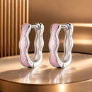 925 Sterling Silver Earrings with Enamel in White Gold Finish - 13*3mm for Women-1