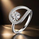 925 Sterling Silver 0.50 Carat Moissanite Ring Size 6 for Women-1