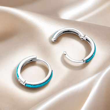 925 Sterling Silver Enamel Oxidized Silver Earrings - 0