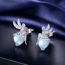 925 Sterling Silver Moonstone CZ Earrings for Women-2