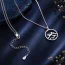 925 Sterling Silver Necklace with Pavé Setting CZ 21*16mm Pendant-2