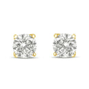 14K Yellow Gold 1.0 Cttw Lab Grown Diamond Solitaire Stud Earrings-1