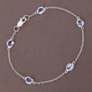 1.65 Carat Genuine Tanzanite .925 Sterling Silver Bracelet-4
