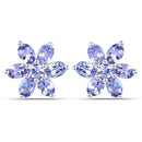 2.24 Carat Genuine Tanzanite .925 Sterling Silver Earrings-1