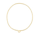 14k Yellow Gold Heart Element Paperclip Necklace-2