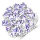 3.35 Carat Genuine Tanzanite .925 Sterling Silver Ring-1
