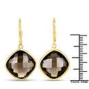 21.40 Carat Genuine Smoky Quartz .925 Sterling Silver Earrings-3