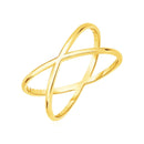 14k Yellow Gold Polished X Profile Ring-3