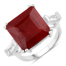 10.60 Carat Dyed Ruby and White Topaz .925 Sterling Silver Ring-1
